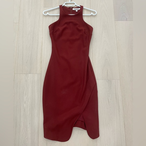Elizabeth and James Bardot dress- size 0 in crimson - Picture 5 of 12